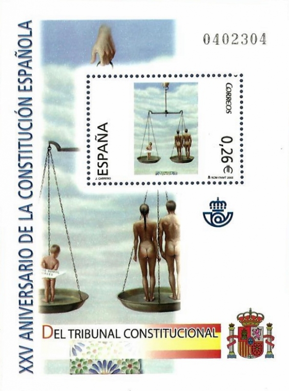 Edifil SH4045 XXV Aniversario Constitución Española 0,26 hojita NUEVO