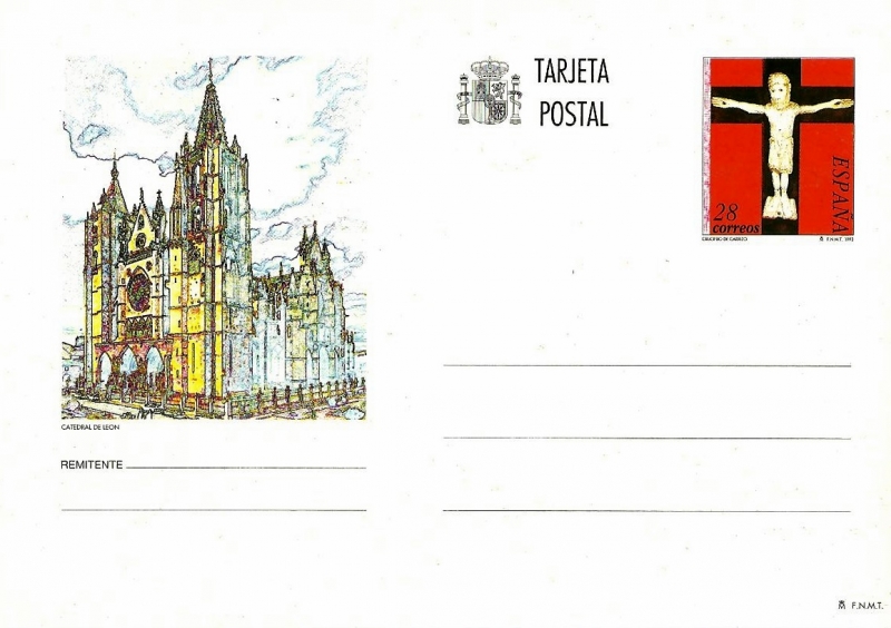 Tarjeta Entero Postal Edifil T156 Catedral de León 28 NUEVO