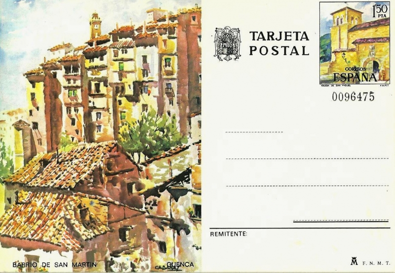 Tarjeta Entero Postal Edifil T111 Barrio de San Martín Cuenca 1,50 NUEVO