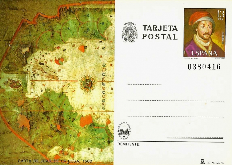 Tarjeta Entero Postal Edifil T122 Carta Juan de la Cosa 13 NUEVO