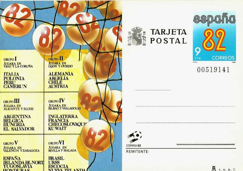 Tarjeta Entero Postal Edifil T129 España'82 9 NUEVO