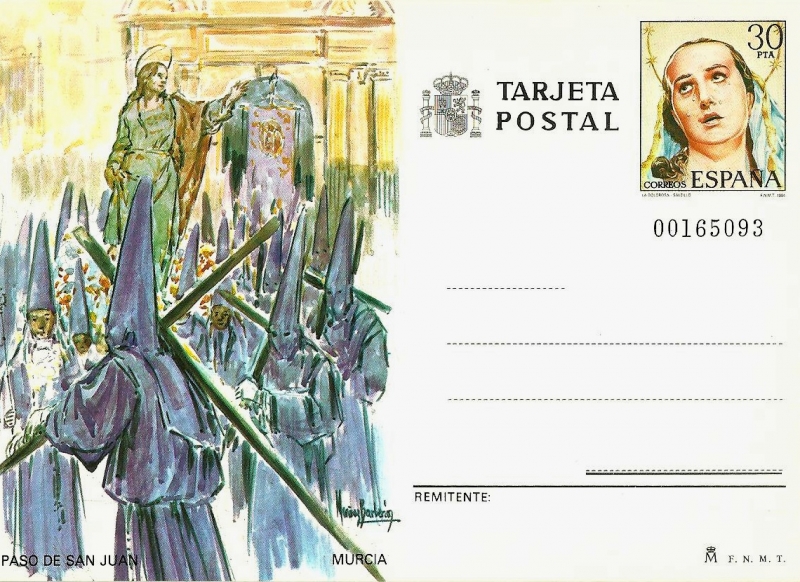 Tarjeta Entero Postal Edifil T138 Paso San Juan Murcia 30 NUEVO