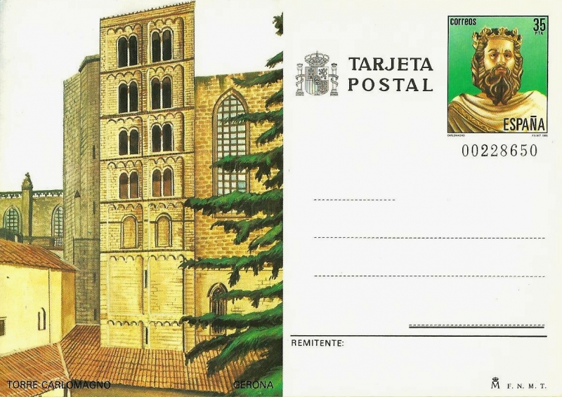 Tarjeta Entero Postal Edifil T140 Torre Carlomagno Gerona 35 NUEVO