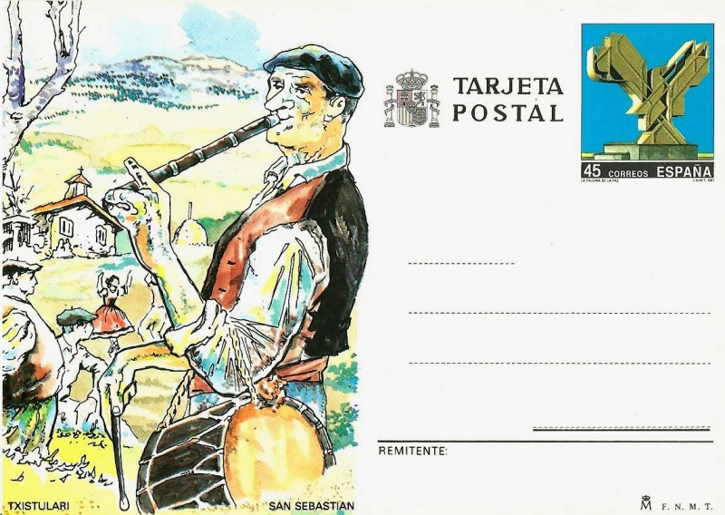 Tarjeta Entero Postal Edifil T152 Txistulari 45 NUEVO