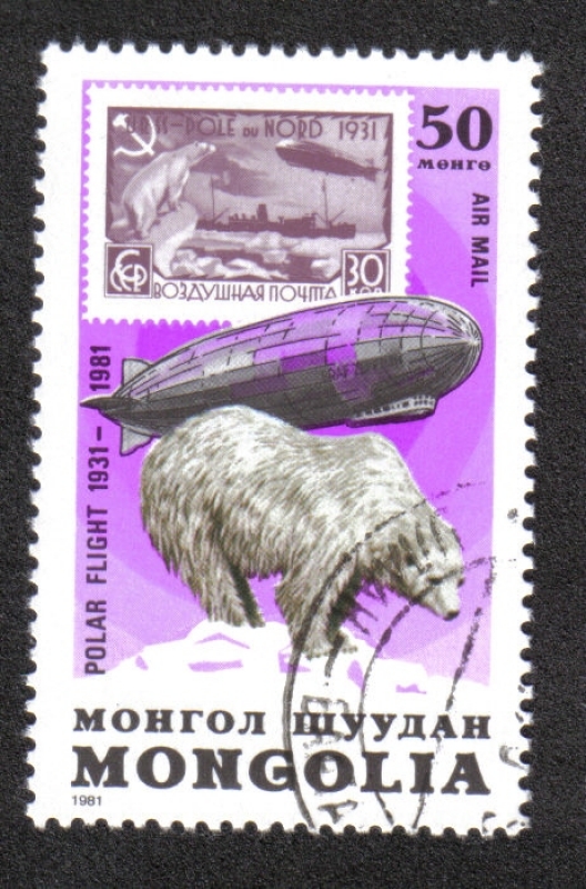 Vuelo polar de Graf Zeppelin, 50 aniversario. Oso polar (ursus maritimus)