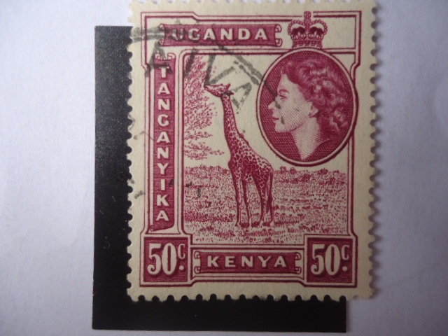 Jirafa -África del Este Británica (Kenia-Uganda-Tanzania) Queen Elizabeth II.