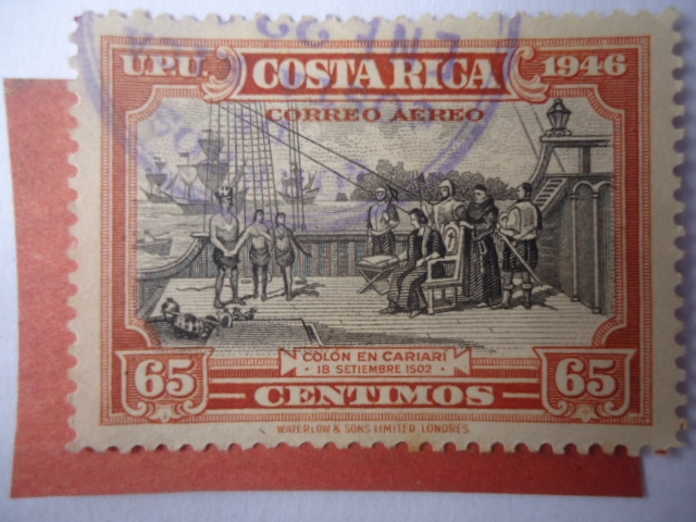 Colón en cariari, 18 de Sep. 1502 - UPU - Descubridores.