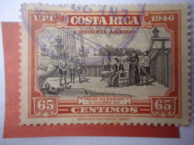 Colón en cariari, 18 de Sep. 1502 - UPU - Descubridores.