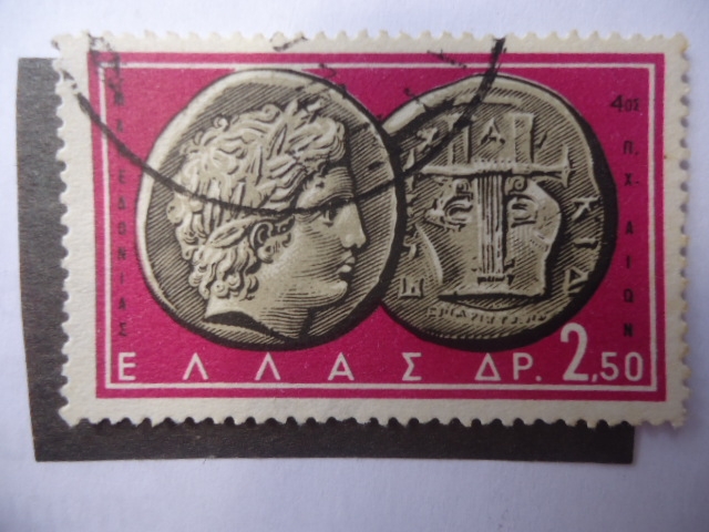 Monedas Antiguas - Apolo y Lira- Calcídica, Macedonia- $ Centenario B.C.