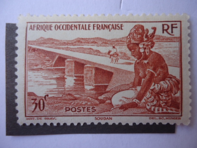 Äfrica Occidental-Sudán Francés-Puente en Bamako.
