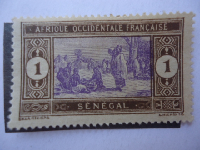 Africa Occidental Francés - Nativos  en el Mercado.
