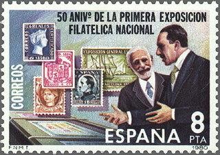 2576 - L Aniversario de laprimera exposición filatélica nacional