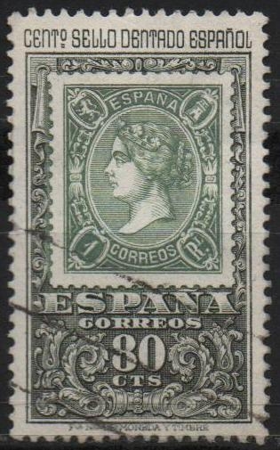 Centenario d´primer sello dentedo (sello d´1 real d´1865