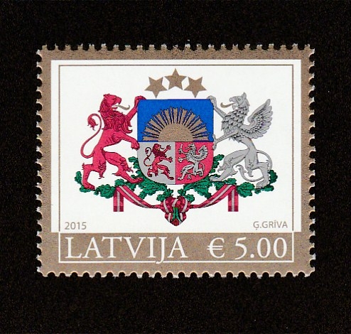 Escudo de Letonia margen de oro