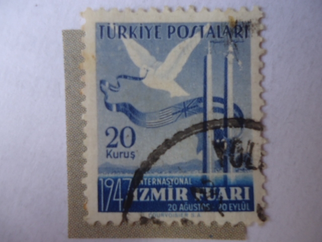 Feria Internacional de Izmir Fuari, (20-08-1947)-Paloma y Bandera