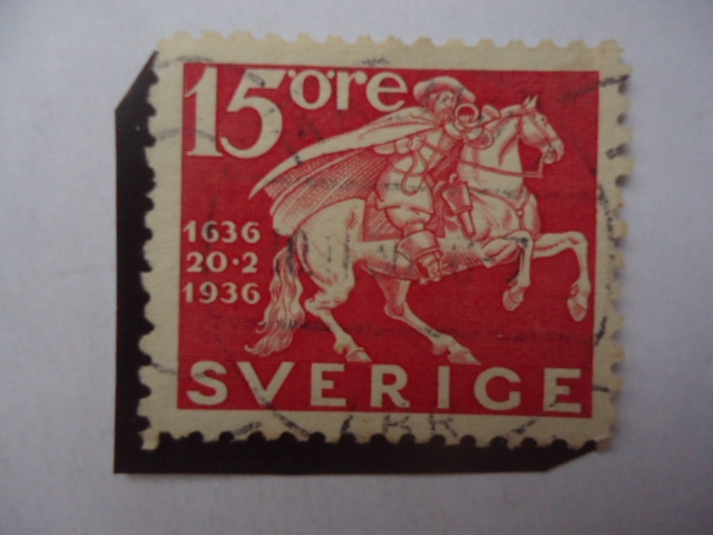 300 Aniversario del Servicio Postal Sueco (1636-1936) - Correo a Caballo- Corneta.
