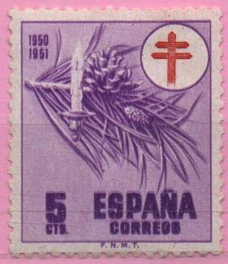 Pro Tuberculosos ( Cruz d´Lorena en rojo)(Adorno Navideño)
