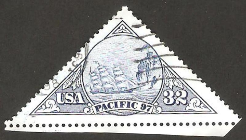 2584 - Exposicion Filatelica Internacional, Pacific 97, en San Francisco, barco de tres velas