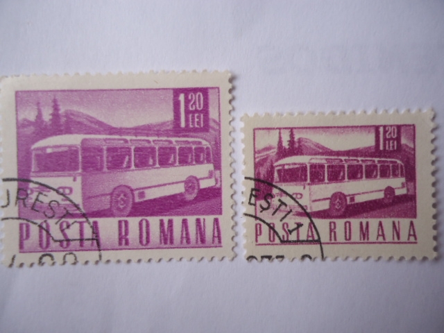 Motorcoach -Autobús -  Serie:Postal y Transporte.