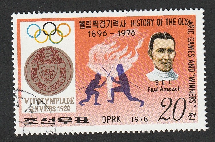 1501 E - Paul Anspach, esgrima, Medalla de oro en las Olimpiadas de Amberes 1920