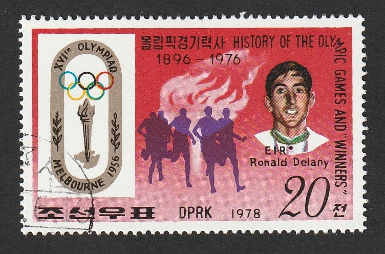 1501 L - Ronald Delany, atletismo, Medalla de oro en las Olimpiadas de Melbourne 1956