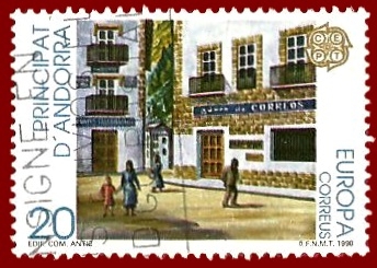 ANDORRA Edifil 218 Correos español antiguo 20