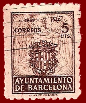 Edifil BARCELONA 55 Escudos nacional y de la ciudad 0,05