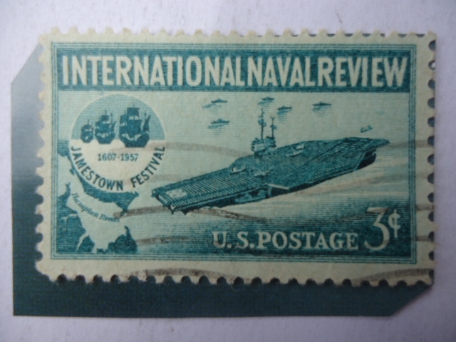 International Naval Review - Portaaviones y Emblema Festival Jamestown 1607-1957
