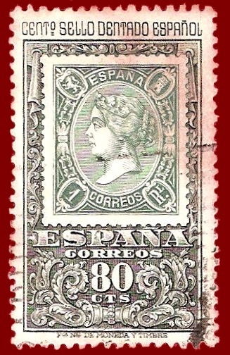 Edifil 1689 Centenario del sello dentado español 0,80