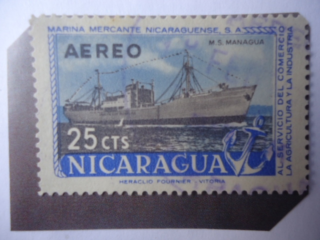 M.S Managua. Marina Mercante Nicacaraguense, S.A. -Al serviciuo del Comercio,la Agricultura y la Ind