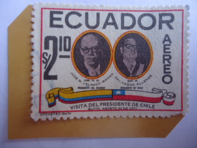 Visita del Presidente de Chile - José M. Velasco  Ibarra (Ecuador)- Salvador Allende (Chile)-Quito  