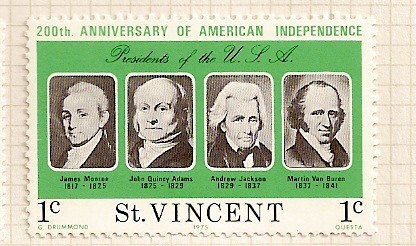 Bicentenario de EEUU, Presidentes: Monroe, John Quincy Adams, Jackson y Van Buren.