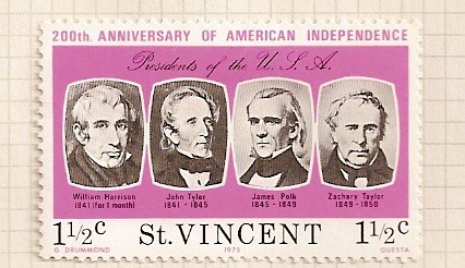 Bicentenario de EEUU. Presidentes: Harrison, Tyler, Polk y Taylor .