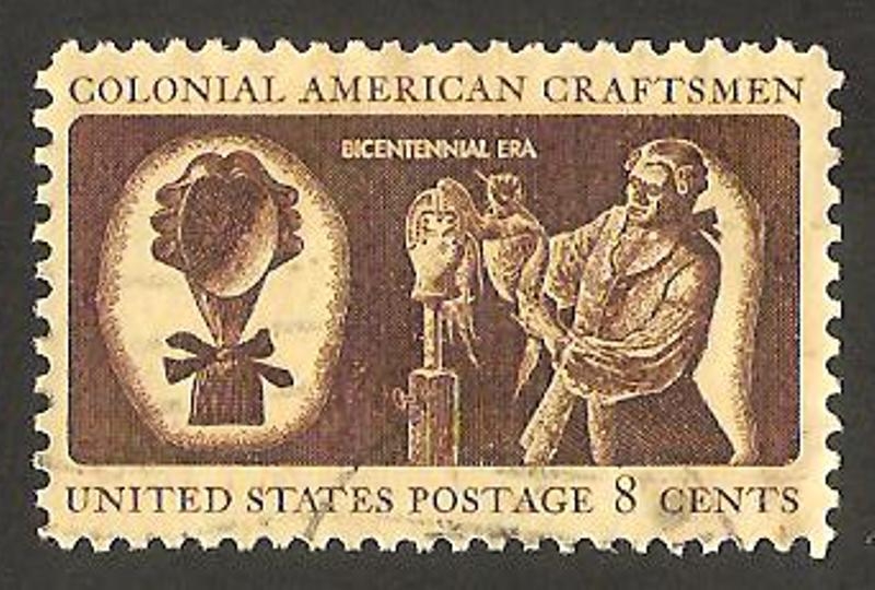  957 - artesanos coloniales americanos, fabricante de pelucas