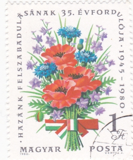 2724 - 30 anivº de la liberación de Hungría, Ramo de flores