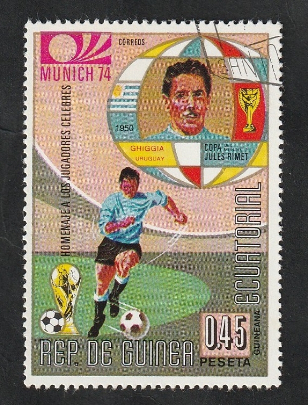 39 - Mundial de fútbol Munich 74, Ghiggia de Uruguay