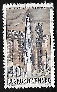 Launching of Soviet space rocket
