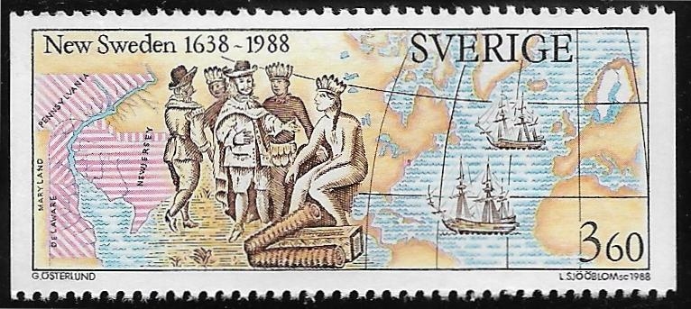 350 New Sweden 1988 Mapa 3,6 kr