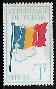 Bandera y mapa de Chad