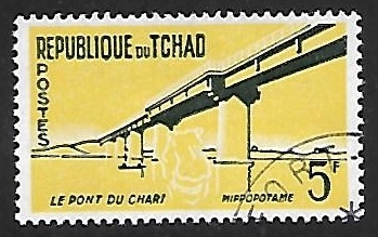 Bridge over the Chari, hippopotamus
