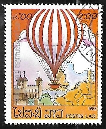 200 años de la aviacion - Air Balloon & Map of the Channel