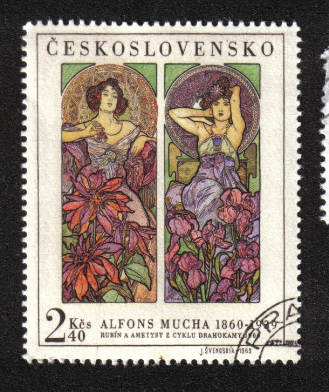 Alfons Mucha: Ruby y Amatista