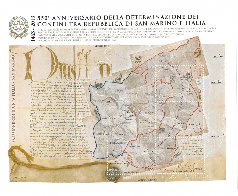 Mapas:Fronteras definitivas de San Marino