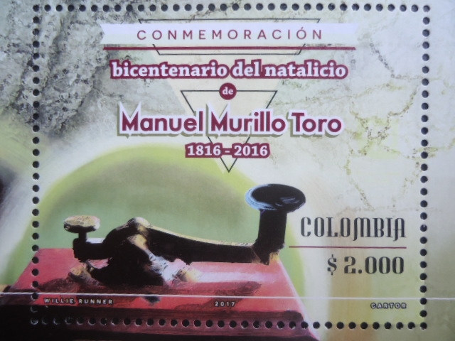 Bicentenario del Natalicio de Manuello Toro (1816-2016)- Telégrafo - Morse 