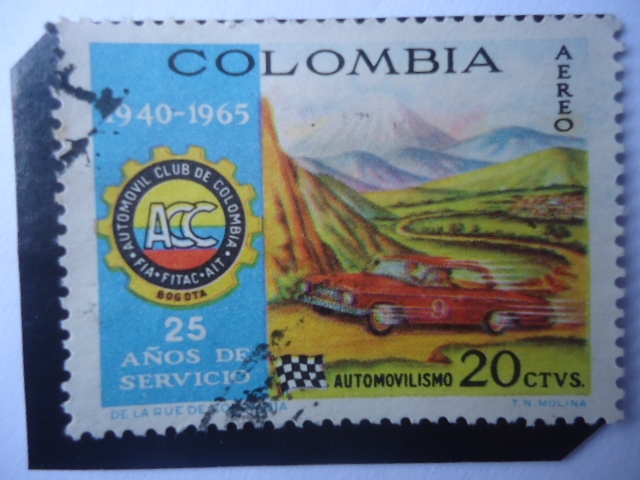 Automóvil Club de Colombia-25 Años de Servicios (1940-1965)- Emblema de ACC.