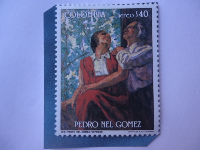 Pedro Nel Gómez (1899-19849-Pintor - Autorretrato con la Esposa.