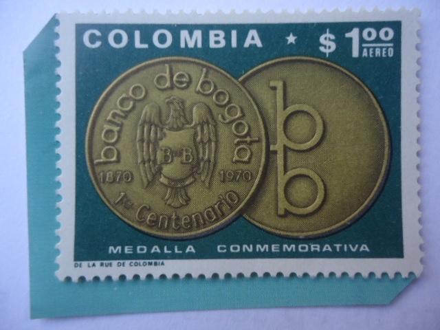 Banco de Bogotá (1870-1970 - 1er.Centenario - Medalla Conmemorativa.