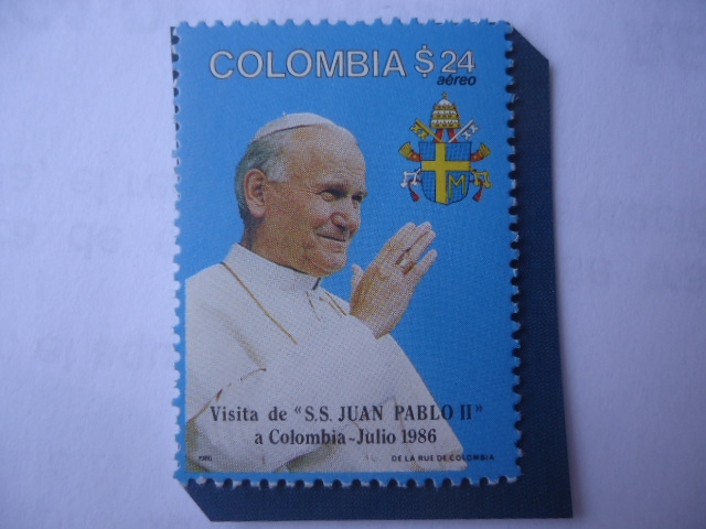 Visita de S.S Pablo II a Colombia - Julio 1986 - Emblema.