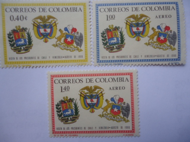 Visitas de los presidentes de Chile y Venezuela (Agosto de 1966) a Colombia - Escudos de Armas.