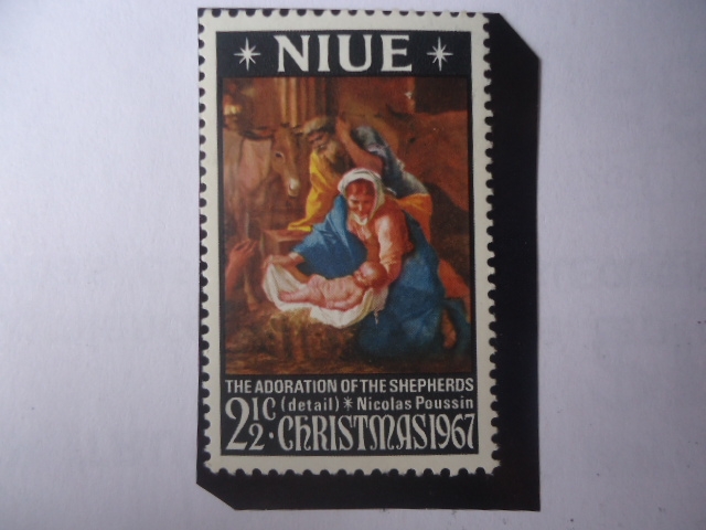Navidades 1967- Pastores Adorando al Niño. Oleo del Francés: Nicolas Paussin (1594-1665)
